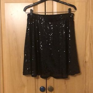 Black sequined skirt